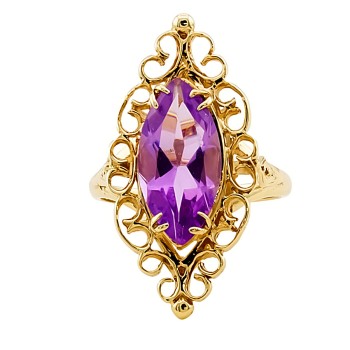 9ct Gold Amethyst Ring Size I Size I